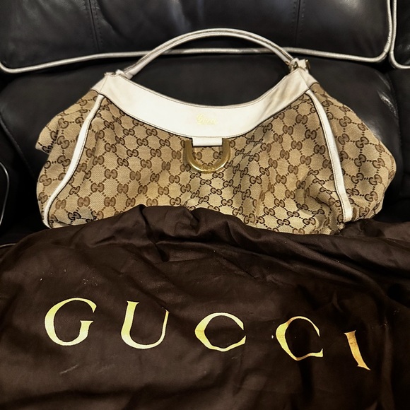Gucci Handbags - Gucci Brown and Cream Shoulder Bag with Iconic GG Pattern